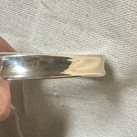 Brighton bangle silver tone with wave of Swarovski crystals, hinged 6" vintage - Picture 6 of 9